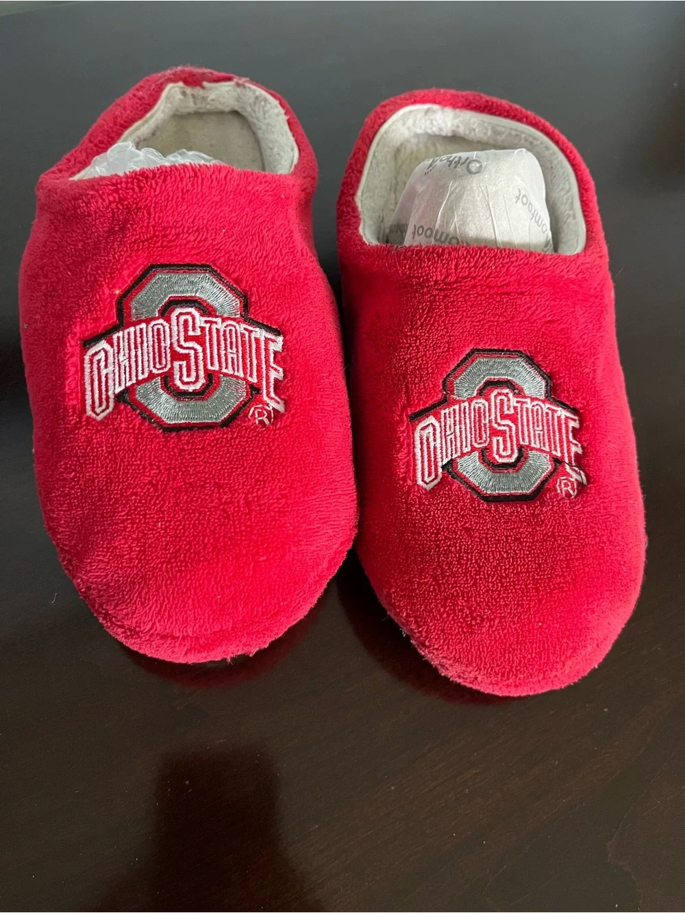Ohio State Red Kids Plush One-Piece Slippers